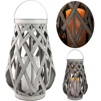 Zahradní lampa LED solární lucerna Závěsná lucerna 45cm IP44 šedá