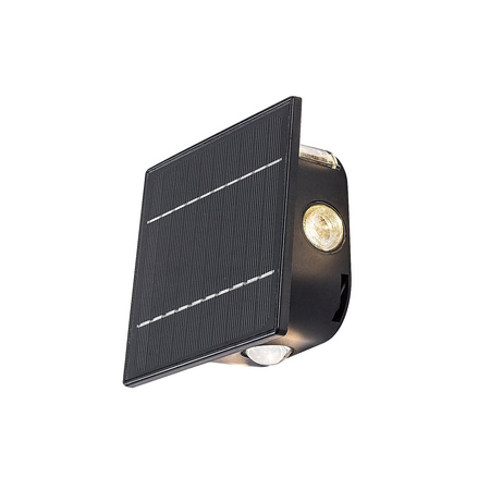 Venkovní solární nástěnná lampa LED 0,5 W 50 lm 3000-6000 K CCT Stmívatelná IP54 s časovačem soumraku Černá Moderní Emmenx Rabalux
