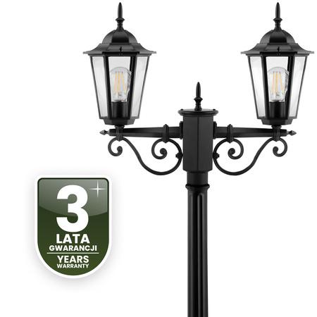 Venkovní zahradní lampa E27, LED sloupek lucerna 200cm BELLIS LUMILED