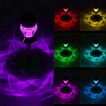 LED solární zahradní svítidlo. vestavěné CRYSTAL RGB