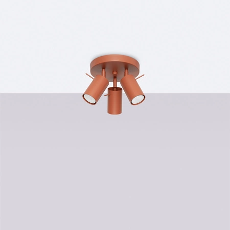 Bodové stropní svítidlo Tuba 3x GU10 Ochre Red Ring Bittersweet Shimmer SL.1509 Sollux