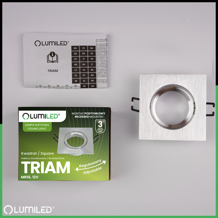 Halogenové stropní svítidlo Square Movable GU10 MR16 Silver TRIAM LUMILED