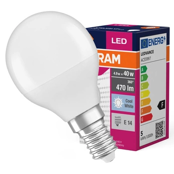 E14 P45 LED žárovka 5W = 40W 470lm 4000K Neutrální bila 180° OSRAM Hodnota