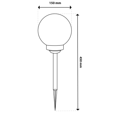 Solární zahradní LED lampa zapichovací bílá koule ATRIS 15cm LUMILED