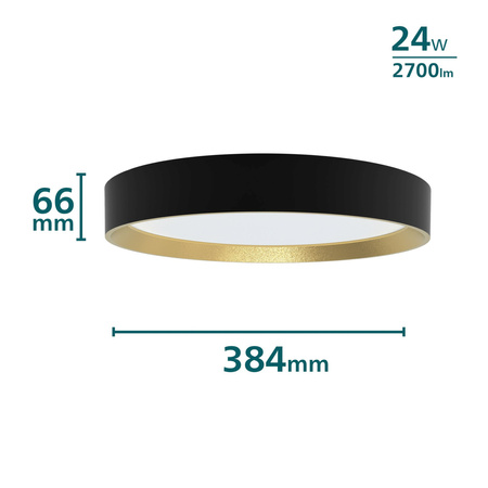 Stropní svítidlo LED Plafond 24W 2700lm 2700K SceneSwitch Black Hanno Philips