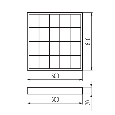Svítidlo LED T8 G13 60x60cm pro povrchovou montáž Bílá Kanlux