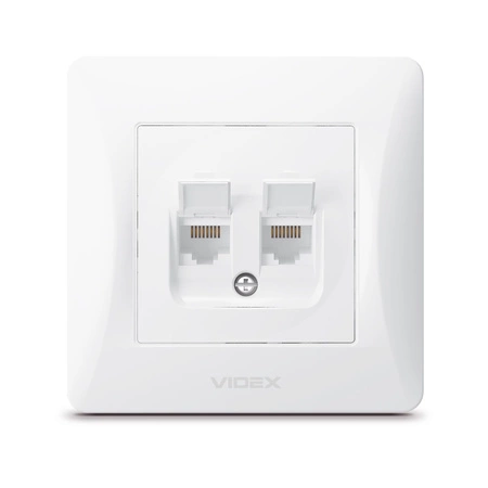 Dvojitá počítačová zásuvka RJ45 pod omítku bílá BINERA VIDEX