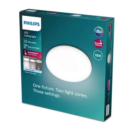 Plafond LED lampa pro povrchovou montáž OZZIET 18W 4000K 30cm bílá kulatá PHILIPS