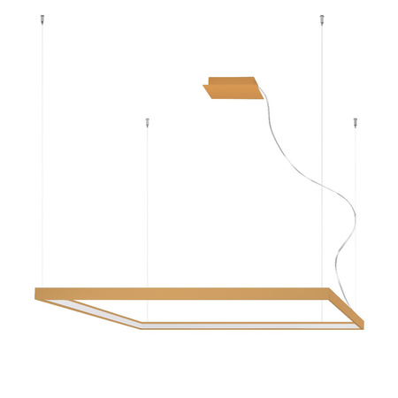 LED závěsné stropní svítidlo NELYA L 70W 3000K Lustr čtvercový 110cm zlatý SOLLUX