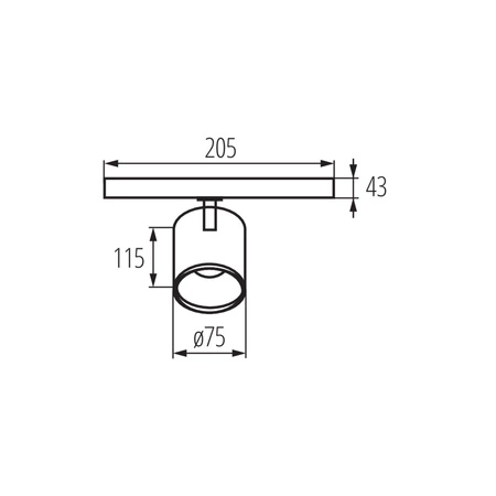 Projektor na LED BUS 18W 1700lm 3000K teplá bílá CRI90 Black ATL1 KANLUX