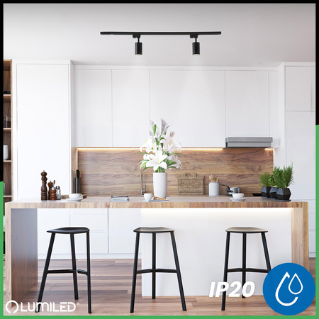 Osvětlovací lišta 1m + 2x reflektor lištový, GU10 Černá RITI LUMILED