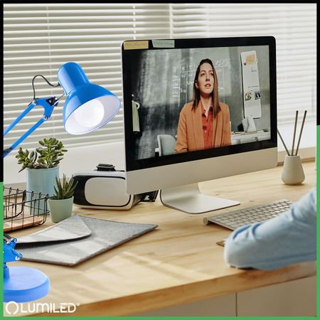 Stolní lampa E27, Modrá + držák na stůl TOBI LUMILED