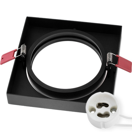 Podhledové svítidlo GU10, AR111 Nastavitelná Čtvercová Černá 14.5cm CARPI LUMILED