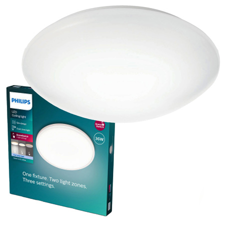 Plafond LED stropní svítidlo SUEDE 12W 2700K 28cm bílé kulaté PHILIPS