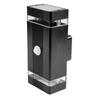 Zahradní nástěnné svítidlo shora dolů 2x GU10 Black Senzor pohybu a soumraku HEDERA LUMILED