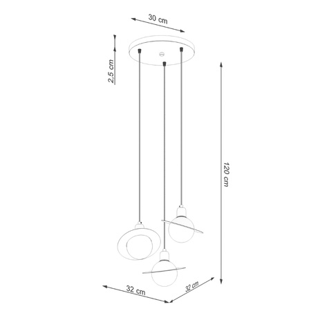 HYPERION 3P Závěsné stropní svítidlo 3xG9 Bílá Moderní SOLLUX