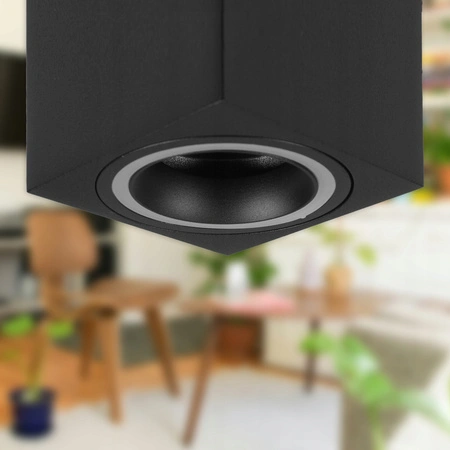 Halogenový reflektorový bodový reflektor GU10 Square Black Masterled pro povrchovou montáž