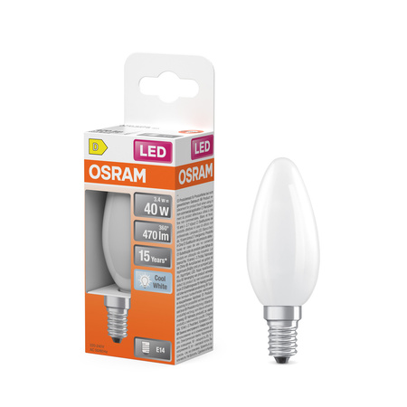 LED žárovka B35 E14 svíčka 3,4W = 40W 470lm 4000K neutrální bílá 300° STAR CLASSIC Osram