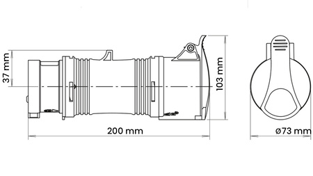 Redukční adaptér 16A - 32A 400V 5P IP44 Hermetic