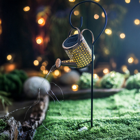 Solární LED Zahradní Lampa Zapichovací Konev ROSA Měděná IP44 3000K LUMILED