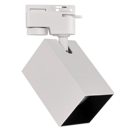 GU10 Bílý+černý reflektor pro montáž na kolejnice Čtvercový POLUX