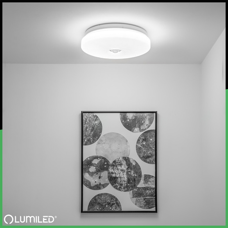 LED Plafond pro povrchovou montáž 18W NOTUS 2 Round Motion Sensor IP44 33 cm LUMILED