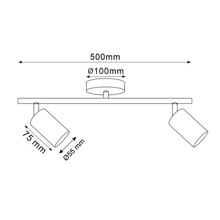 Nástěnné a stropní bodové svítidlo 2x GU10 Gold GOLDI Sanico Goldlux