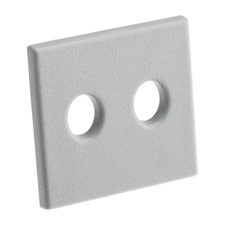 Záslepka pro Nábytkový Profil KM48, s Otvorem Šedá Plastová LUMILED