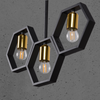 Retro stropní závěsné svítidlo 3x E27 černá + zlatá Honey GOLDLUX (Polux)