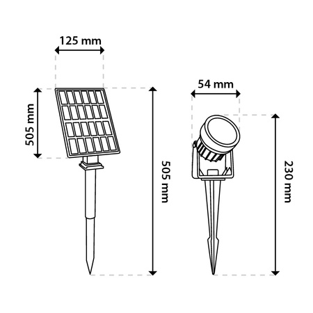 Solární LED lampa, 3x reflektor směrový IP65 RAGUS LUMILED