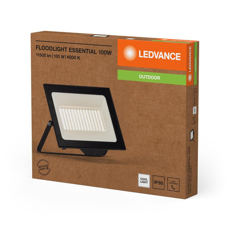 LED reflektor Halogenový venkovní reflektor 100W 10000lm 4000K Cold Surface Black IP65 Reflektor Ledvance