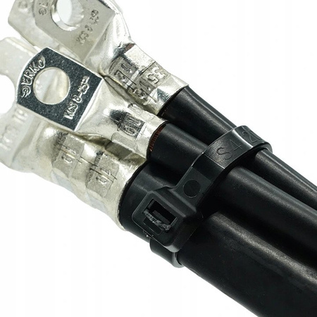 100x Kabelová Svorková Páska, Silná 2.5x100mm Černá LUMILED