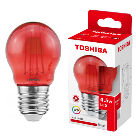 LED žárovka E27 G45 4,5W = 40W Red Filament TOSHIBA