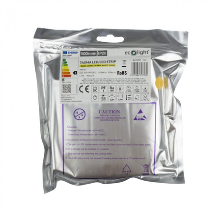 LED pásek SMD 2835 10,8W/m 500lm/m 60LED/m 24V 3000K teplá bílá IP20 Roll 5m Ecolight
