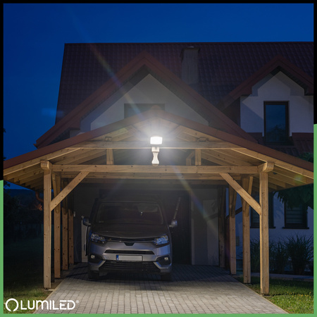 LED reflektor AZZLER 50W 6000lm 4000K IP44 Halogenová venkovní lampa se senzorem pohybu černá LUMILED