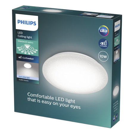Stropní svítidlo LED Plafond 10W 1100lm 4000K Neutral Star Effect Moire CL200 Philips