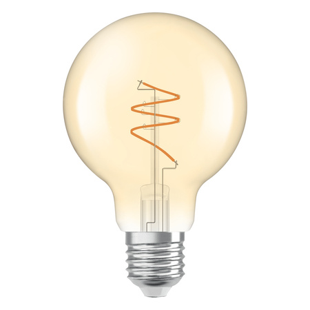 Dekorativní LED žárovka G80 E27 4,9W = 40W 470lm 2200K teplá bílá CRI90 300° jantarová stmívatelná Vintage 1906 Osram