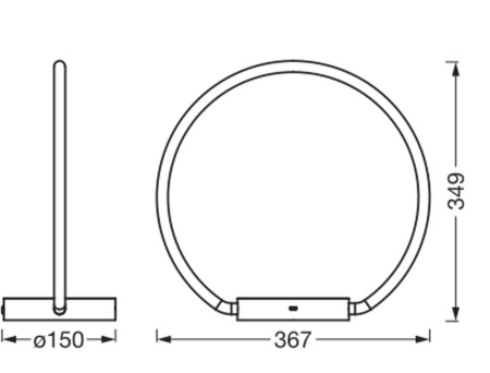 Dekorativní stolní lampa LED 10W 1000lm 3000K Teplá stmívatelná šedá Dekor Ledvance