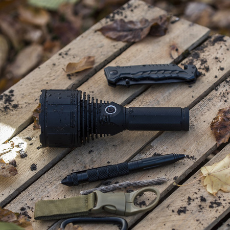 Taktická dobíjecí vojenská LED svítilna ruční USB XHP9090 3000lm krátká Pro VA0044 Vayox