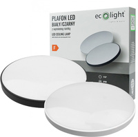 Stropní světlo Plafond LED 18W 1400lm 4000K neutrální bílá s výměnným černým nebo bílým rámečkem Ecolight
