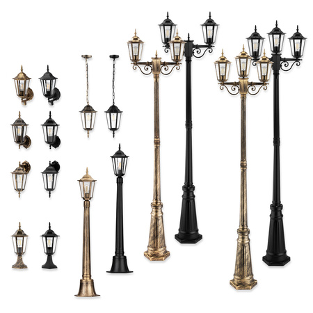 Venkovní zahradní lampa 3x E27, LED sloupek lucerna 2m Černá BELLIS LUMILED