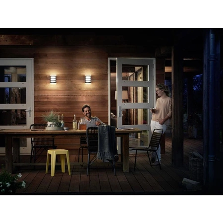 PYTHON 3,8W 2700K teplá IP44 Stříbrná nástěnná lampa PHILIPS LED pro zahradu