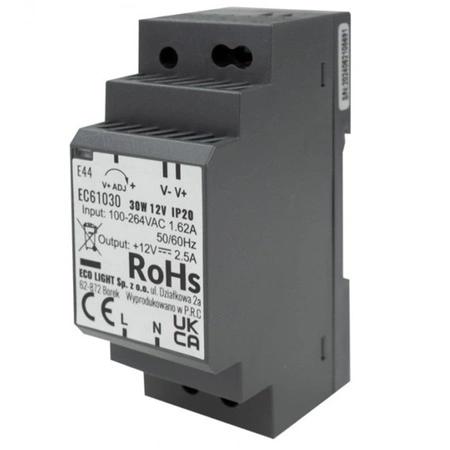 Napájecí zdroj LED na lištu DIN Premium Line 12V 30W Ecolight