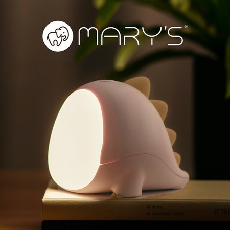Dětské noční světlo LED 1,6 W 3000-6500K teplá a studená bílá USB dobíjecí 1200mAh růžové DINO MARY'S
