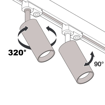 GU10 White Track Light Lampa pro třífázové koleje