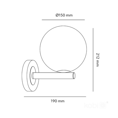 Nástěnné nástěnné svítidlo Povrchová montáž G9 Black Gold Globe Elegance Kobi