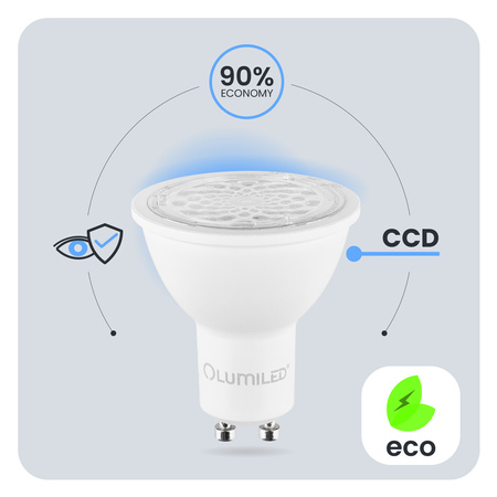 Žárovka LED GU10, 6W = 50W 580lm 3000K Teplá bílá Nastavitelná 24° 36° 60° LUMILED