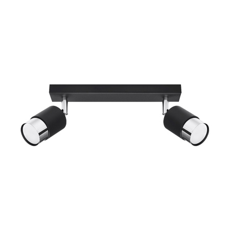 NERO stropní svítidlo 2xGU10 Reflektor Halogenové svítidlo Pohyblivé 30cm Černý chrom SOLLUX