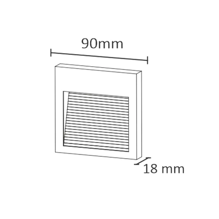 Zahradní povrchové schodišťové svítidlo LED 3W 60lm IP44 4000K šedé čtvercové Q9 GOLDLUX (Polux)