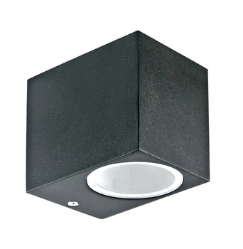 LED zahradní nástěnné svítidlo GU10 BOSTON čtvercové GOLDLUX (Polux) HLINÍK ČERNÉ